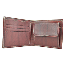 Peňaženky - Luxusná peňaženka z pravej kože, ručne tamponovaná, bordová - 9828142_