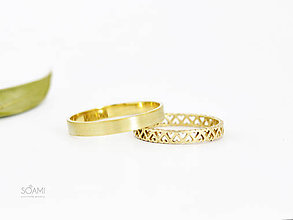 Prstene - 585/1000 zlaté snubné prstene , svadobné obrúčky - 9831582_