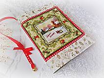 Papiernictvo - Vianočný obal na knihu s rolničkou - biely - 9830805_