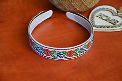 Ozdoby do vlasov - Folklórna čelenka v bielom šírka 2,5cm - 9830625_