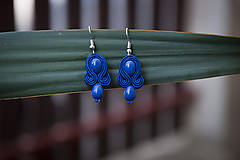Modré kvapky - soutache earring