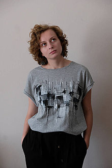 Topy, tričká, tielka - čiernobiele abstraktno - 9835208_