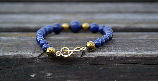 Lapis Lazuli so strieborným husľovým kľúčom