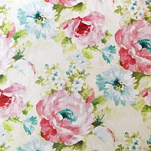 Textil - akvarelové kvety; predzrážaná 100 % bavlna Nemecko, šírka 140 cm, cena za 0,5 m - 9835806_