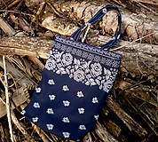 Nákupné tašky - nákupná taška - bordúra modrá - 9840700_