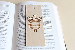 Papiernictvo - Drevená záložka do knihy "Včielka" - 9839910_