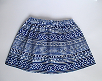 Detské oblečenie - folklórna sukňa z "modrotlače" 30 cm - 9842381_