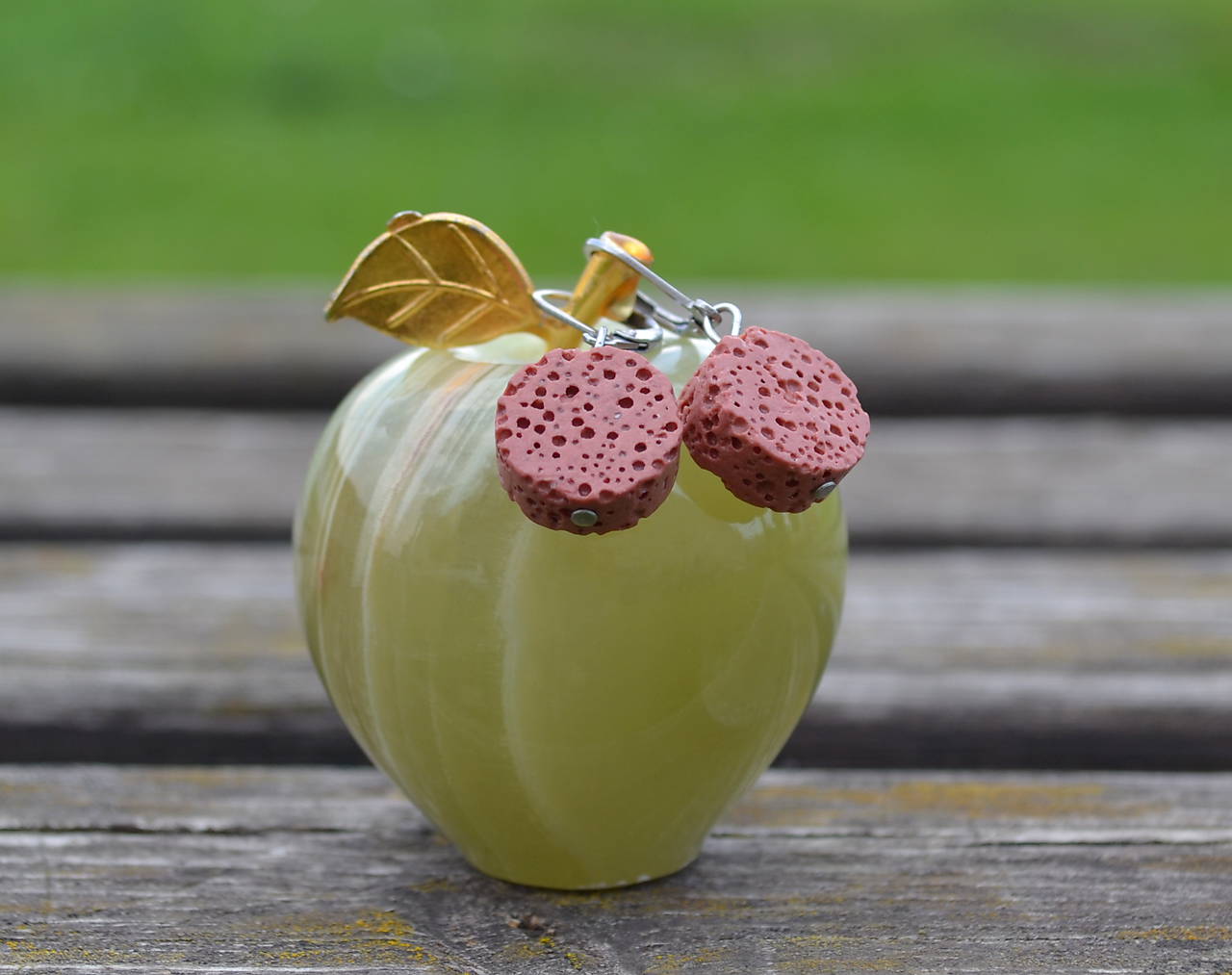 Láva - oceľové náušnice