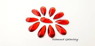 Galantéria - Ozdobné kamienky 9 x 18 mm - Červené - 9850089_