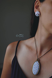 Sady šperkov - Halúzky červeno - modré (náušnice + náhrdelník) (retiazka navyše 40cm) - 9848039_