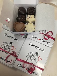 Darčeky pre svadobčanov - ČOKObonbonierka 6 praliniek, svadba, oslava... - 9847767_