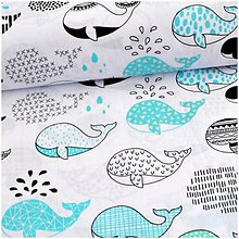 Detský textil - Whales in ocean - 9852146_