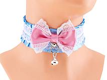 Náhrdelníky - Obojok čipkový, lolita, kawaii, gothic pastel, kitten play collar, BDSM, DDLG,pet play collar  0P74 - 9854283_