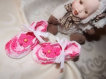 Detské topánky - Ružové papučky s kvietkom - 9854431_