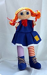 Hračky - Maňuška. Bábika Dievčatko Pippi - 9851649_
