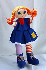 Hračky - Maňuška. Bábika Dievčatko Pippi - 9851651_
