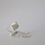 Prstene - minimalistický strieborný prsteň CUTE WILDNESS výpredaj len líščie uši skladom (LíšKA mini) - 9853046_
