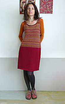 Šaty - šatová sukňa bordovo-hnedá - 9853096_