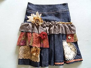 Sukne - riflová sukňa trochu inak - recyklácia - 9856027_