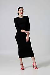 Šaty - Šaty Midi čierne simple (38) - 9855005_