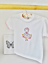 Detské oblečenie - tričko-kvetinková víla-ružová - 9855625_