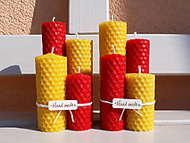 Sviečky - POSLEDNÉ KUSY - Sviečka zo 100% včelieho vosku - Točené tenké - Červené (sviečky+darčekové balenie) - 9859918_