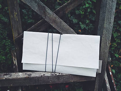 Kabelky - Papírové psaníčko white symetric - 9863998_