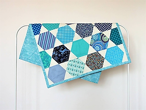 Úžitkový textil - Detská moderná deka vzor hexagon - 9865682_
