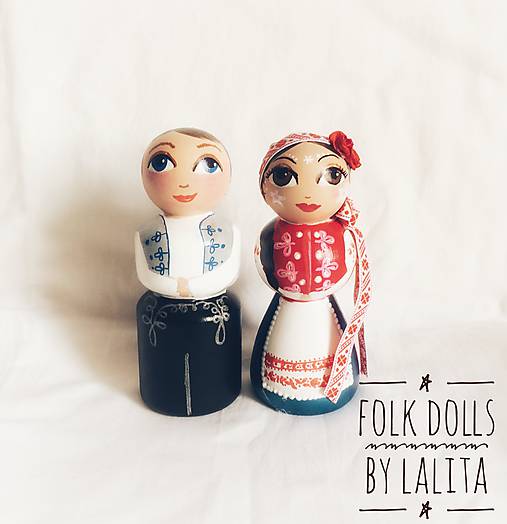  - Folk dolls č.1 - drevené bábky v kroji - 9868973_