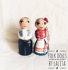 Hračky - Folk dolls č.1 - drevené bábky v kroji - 9868973_