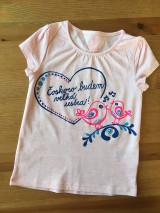 Detské oblečenie - Maľované tričko pre budúcu sestričku (Folk) - 9868166_