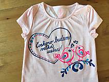 Detské oblečenie - Maľované tričko pre budúcu sestričku (Folk) - 9868167_