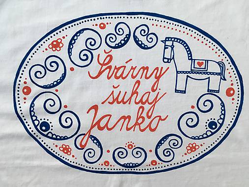 Maľované ľudovoladený maľovaný koník na (na tričku s nápisom na želanie)