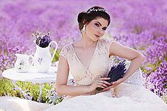 Náušnice - Svadba svadobné náušnice s krajkou - 9870279_