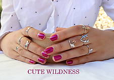 Prstene - minimalistický strieborný prsteň CUTE WILDNESS výpredaj len líščie uši skladom (LíšKA mini) - 9869351_