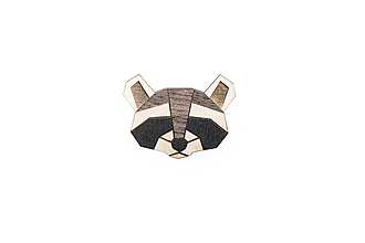 Brošne - Drevená brošňa Raccoon Brooch - 9871439_
