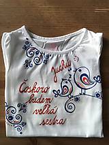 Detské oblečenie - Maľované tričko pre budúcu sestričku (Folk) - 9871165_