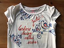 Detské oblečenie - Maľované tričko pre budúcu sestričku (Folk) - 9871166_