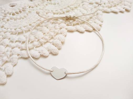 Náramky - STRIEBORNÉ SRDIEČKO II. - 9872975_