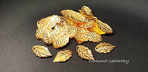 Komponenty - Prívesok lístok - 18 x 11 mm - zlatý - 9876735_