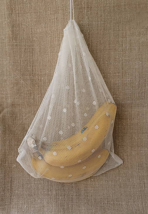 Úžitkový textil - Sieťové priehľadné bodkovné eko vrecko  (Sada 3 ks ( zvýhodnená cena 2,5 €/ks)) - 9874055_