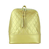 Batohy - Zlatý dámsky ruksak zo syntetickej kože - 9878583_