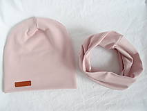 Detské čiapky - Ružový teplákový set - 9879741_