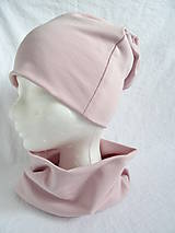 Detské čiapky - Ružový teplákový set - 9879745_