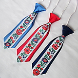 Detské doplnky - detská kravata FOLK  (Tmavomodrá) - 9881234_