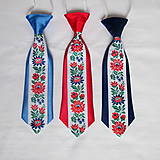 Detské doplnky - detská kravata FOLK  (Tmavomodrá) - 9881235_