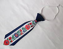 Detské doplnky - detská kravata FOLK  (Tmavomodrá) - 9881236_