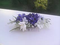 Ozdoby do vlasov - Svadobný kvetinový hrebienok "...v nevädzovom poli..."  - 9882616_