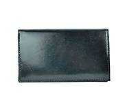 Peňaženky - Unisex dokladovka z pravej kože, čierna farba - 9881137_