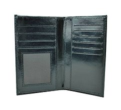 Peňaženky - Unisex dokladovka z pravej kože, čierna farba - 9881138_